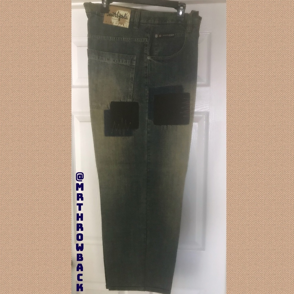 VINTAGE SOUTH POLE Men’s Jeans, Brown & Blue patches. Sz 38x32